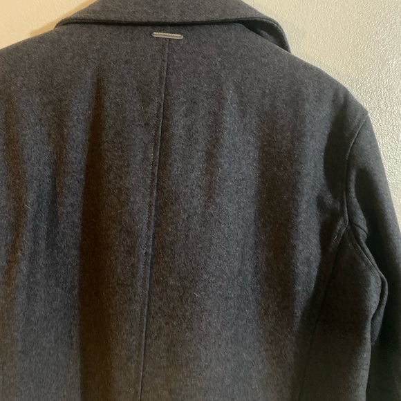MARC NEW YORK ANDREW MARC Men’s Wool Double Breasted Pea Coat Col: Black Gray - Picture 4 of 7